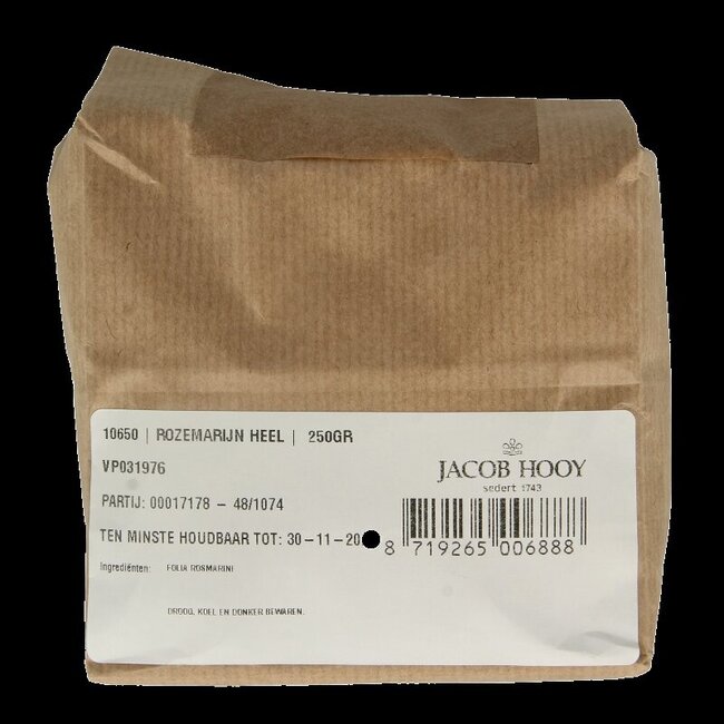 Jacob Hooy Rozemarijn heel 250 Gram