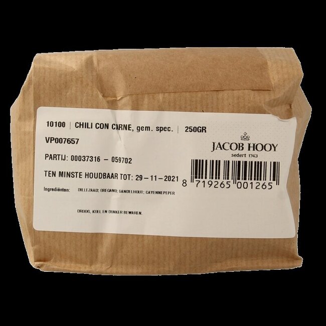 Jacob Hooy Chili con carne poeder 250 Gram