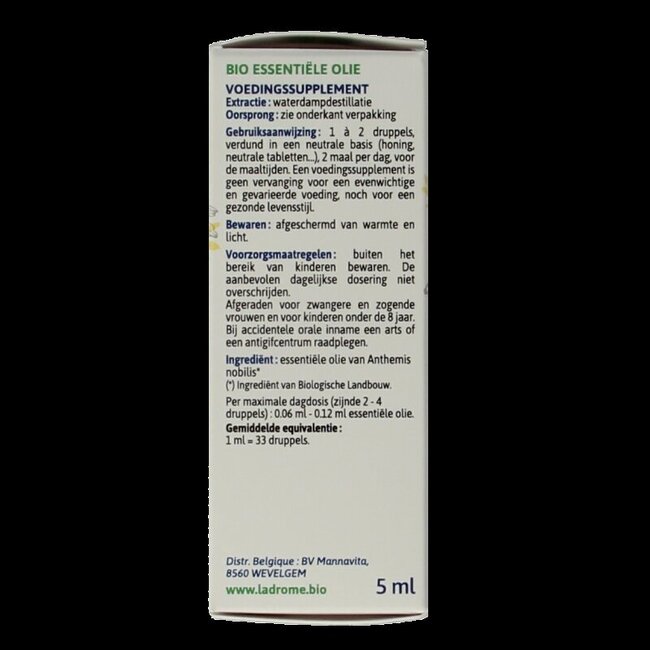 Ladrome Roomse kamille bio 5 Milliliter