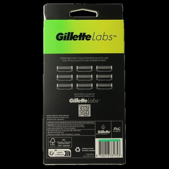 Gillette Labs Lames de rechange 9 pièces