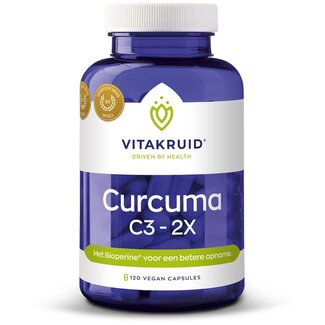 Vitakruid Vitakruid Curcuma C3-2X (95%  curcuminoiden) met Bioperine 120 Vegetarische capsules