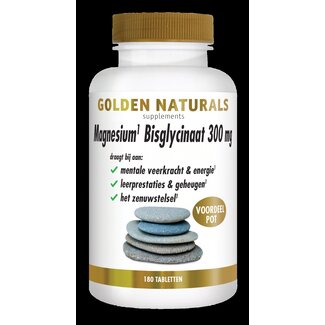 Golden Naturals Golden Naturals Magnesium bisglycinaat 300mg 180 Tabletten