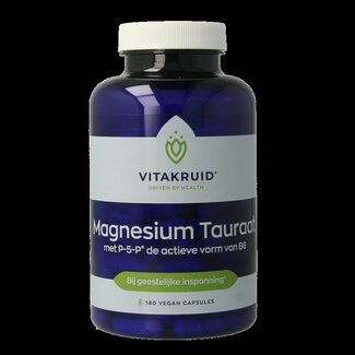 Vitakruid Vitakruid Magnesium Tauraat met Vitamine B6 (P-5-P) 180 Vegetarische capsules