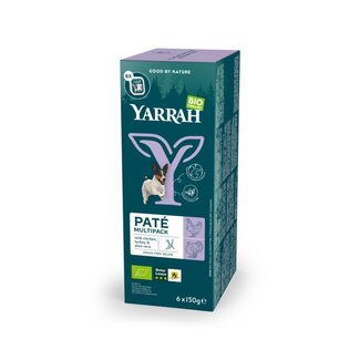 Yarrah Yarrah Hondenvoer multipack pate kip en kalkoen bio 150 Gram