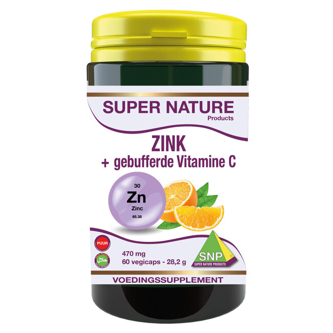 SNP Zink 50mg + gebufferde vitamine C puur 60 Vegetarische capsules
