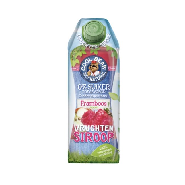 Cool Bear Siroop framboos appel 750 Milliliter