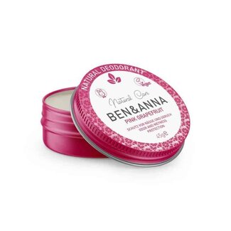Ben & Anna Ben & Anna Natural deodorant creme pink grapefruit blikje 45 Gram
