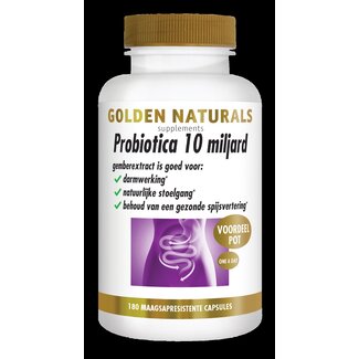 Golden Naturals Golden Naturals Probiotica 10 miljard 180 Vegetarische capsules