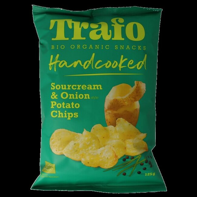 Trafo Chips handcooked sour cream & onion bio 125 Gram