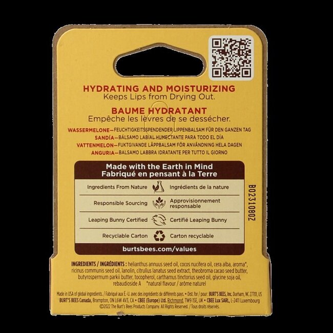 Baume à lèvres Burt's Bees Pastèque blister 4,3 g