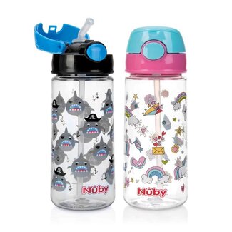 Nuby Nuby Beker met zacht rietje drukknop 540ml 4+ jaar 1 Stuks