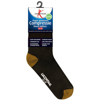 Lucovitaal Lucovitaal Koper compressie steunsok  maat 42-47 zwart 1 Paar