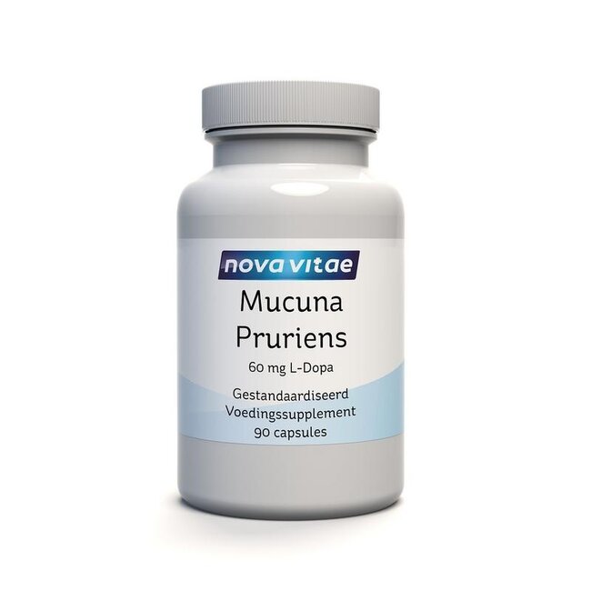 Nova Vitae Mucuna pruriens L-dopa 60mg 90 Vegetarische capsules