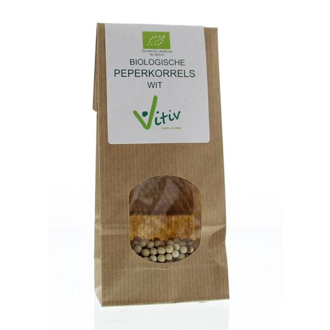 Vitiv Peperkorrels wit bio 40 Gram