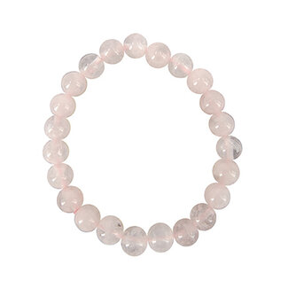 Ruben Robijn Kralenarmband roze kwarts 8mm 1 Stuks