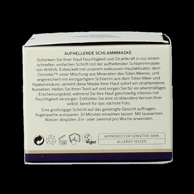 Ahava Masque de boue minérale éclat et hydratation 50 ml