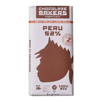 Chocolatemakers Chocolatemakers Awajun 52% donkere melk fairtrade bio 80 Gram