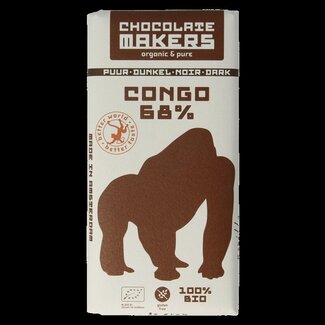 Chocolatemakers Chocolatemakers Gorilla bar 68% puur bio 80 Gram