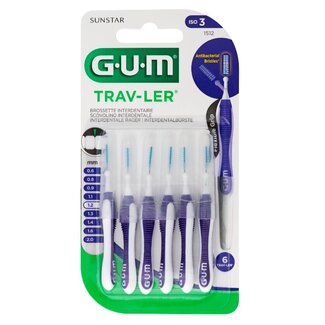 GUM GUM Trav-ler brossettes interdentaires 1.2 mm violet 6 pièces