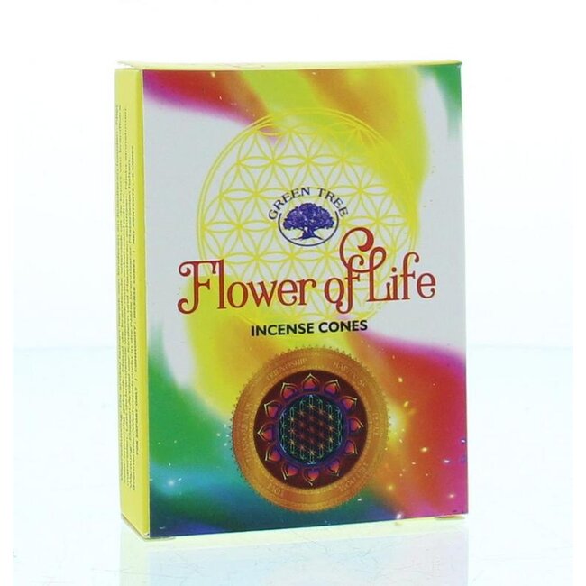 Green Tree Kegelwierook flower of life 10 Stuks