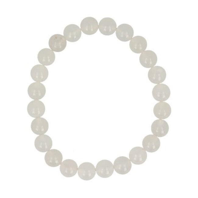 Kralenarmband jade wit 8mm 1 Stuks