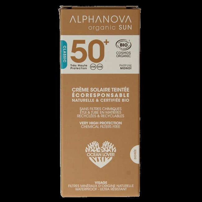 Alphanova Sun Sun bio tinted sunscreen cream golden SPF50+ 50 Gram