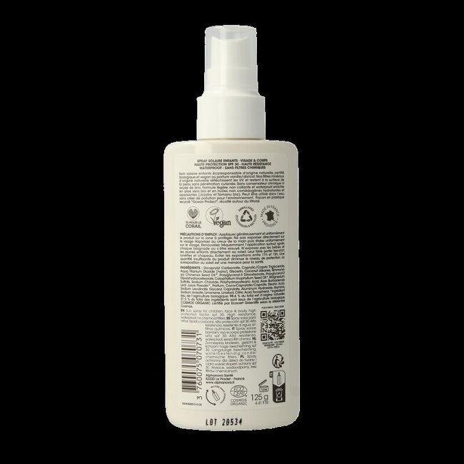 Alphanova Sun Sun bio kids spray SPF30 vegan 125 Milliliter