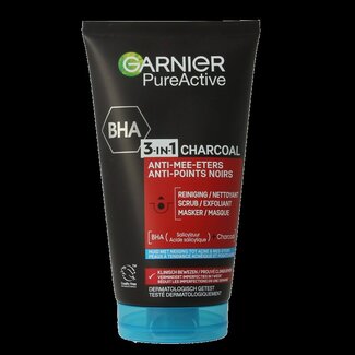 Garnier Garnier SkinActive  pure active 3-in-1 charcoal reiniging 150 Milliliter