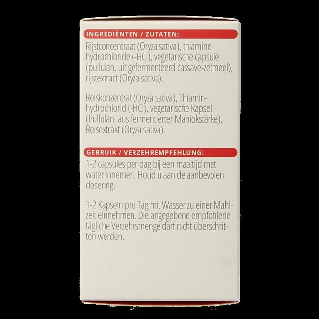 Vitals Vitamine B1 thiamine 100 mg 100 gélules
