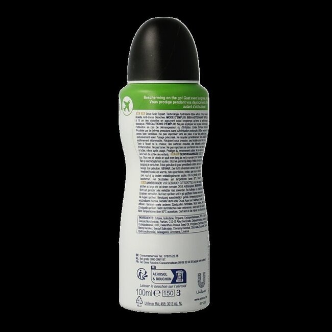 Déodorant spray Dove Invisible Dry 100 ml