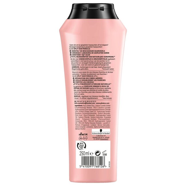 Gliss Kur Shampoo split end miracle 250 Milliliter