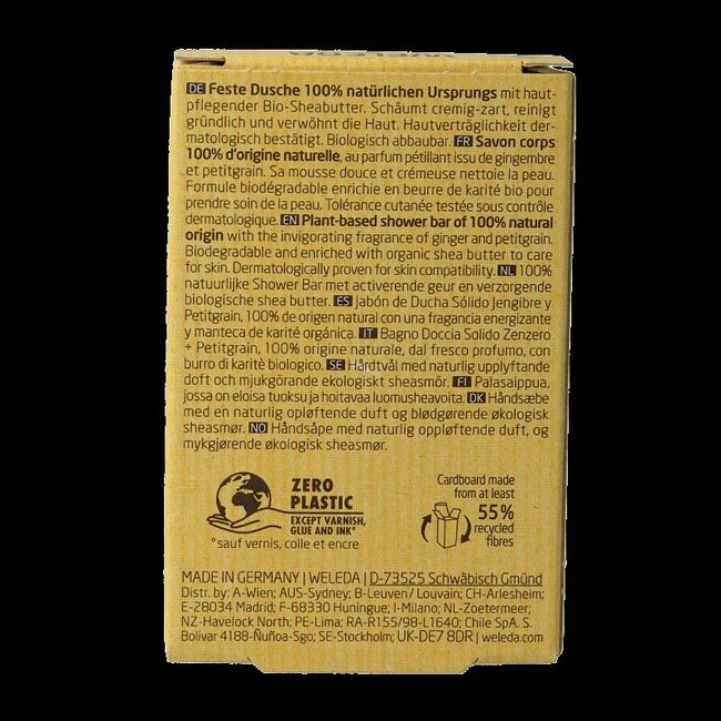 Weleda Shower bar ginger + petitgrain 75 Gram