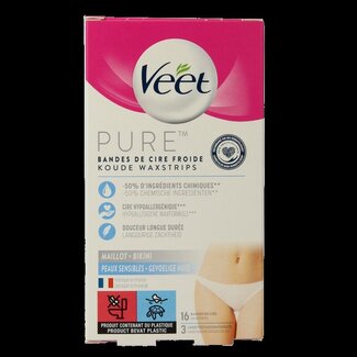Veet Veet Minima bandes de cire froide bikini hypoallergéniques 16 pièces