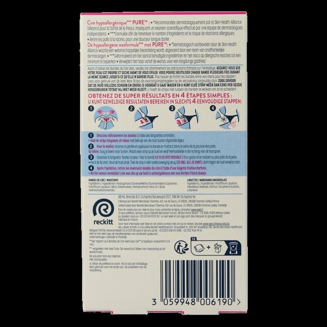 Veet Minima bandes de cire froide bikini hypoallergéniques 16 pièces