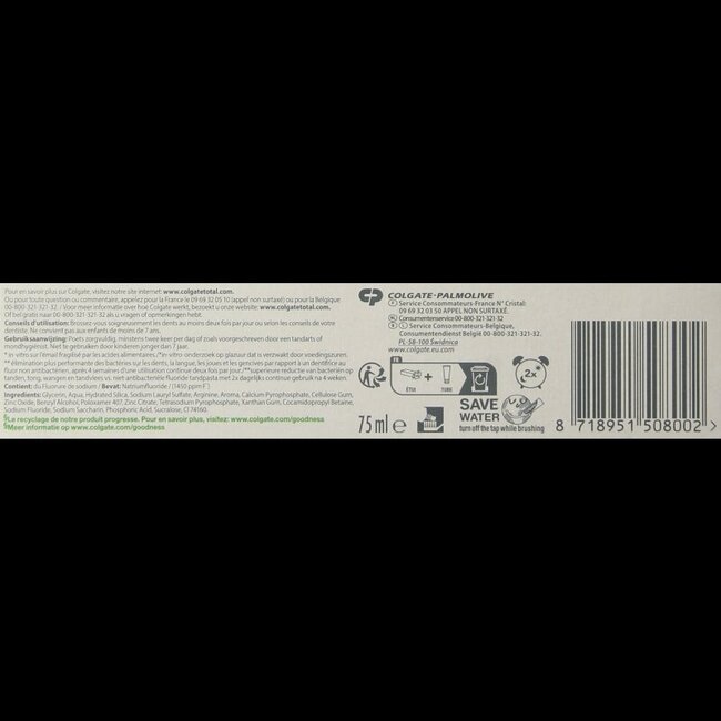 Dentifrice Colgate Total Whitening 75 ml