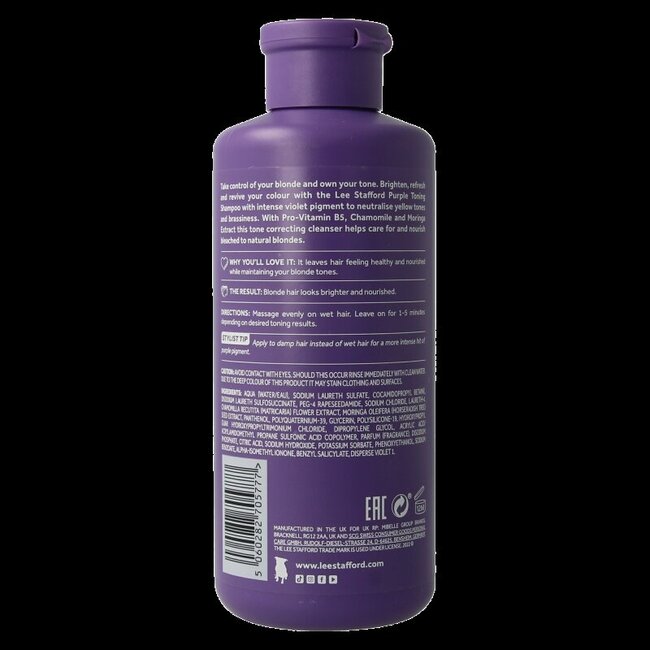 Lee Stafford Bleach blondes purple toning shampoo 250 Milliliter