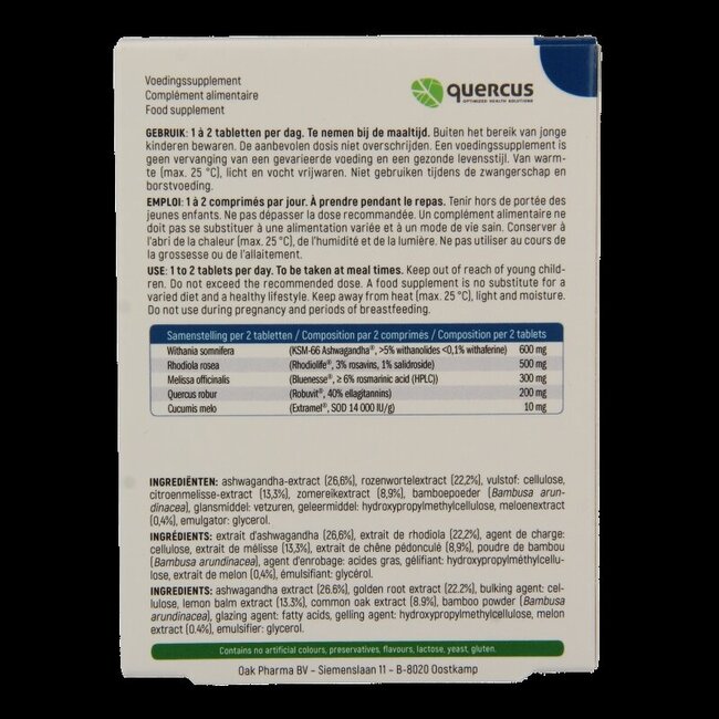 Quercus Enerzen 30 Comprimés
