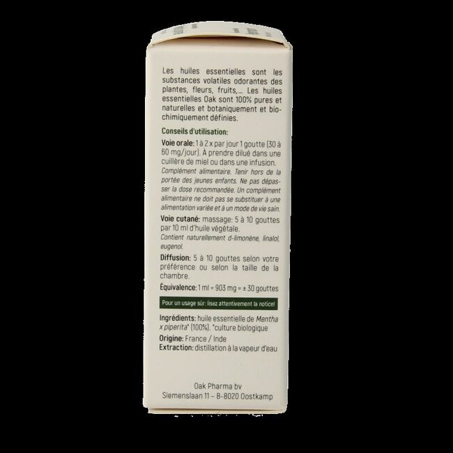 Oak Menthe poivrée bio 10 ml