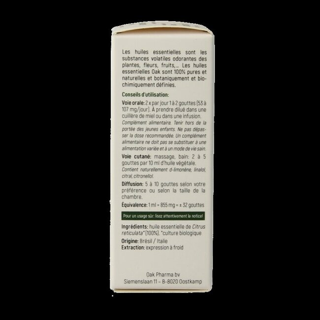 Oak Mandarijn groene bio 10 Milliliter