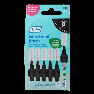 TePe TePe Interdentale ragers original zwart 1,5mm maat 8 6 Stuks
