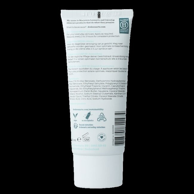 Drs Leenarts Crème de jour peaux sèches à très sèches SPF30 50 Millilitres