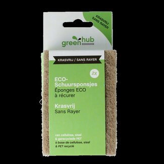 Greenhub Schuursponsjes eco krasvrij 2 Stuks