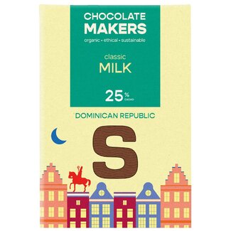 Chocolatemakers Chocolatemakers Sintletter melkchocolade 25% bio 100 Gram