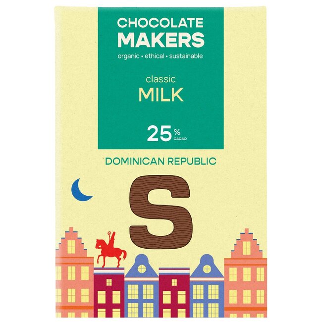 Chocolatemakers Sintletter melkchocolade 25% bio 100 Gram
