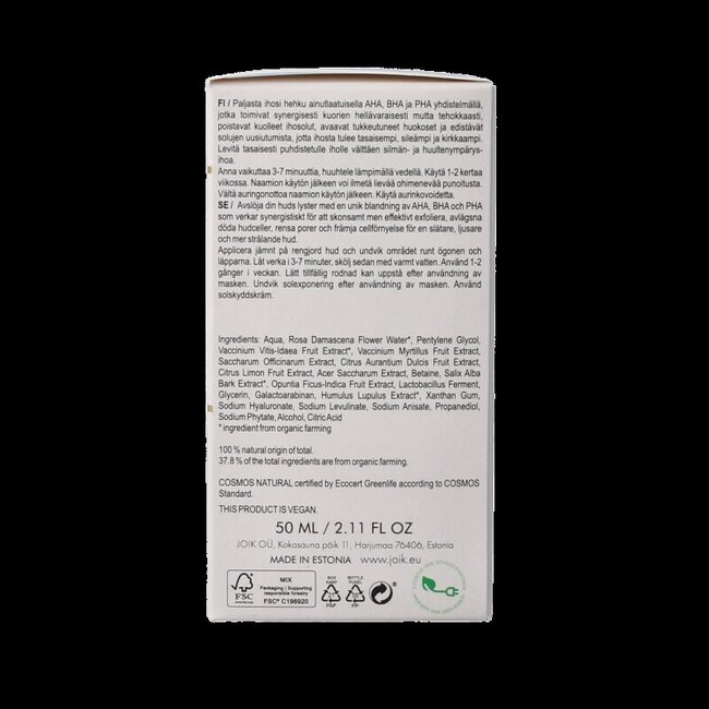 Joik Organics Masque peeling resurfaçant Re-boost glow 50 ml