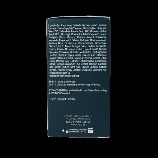 Joik Organics Men crème visage hydratante et apaisante 50 ml