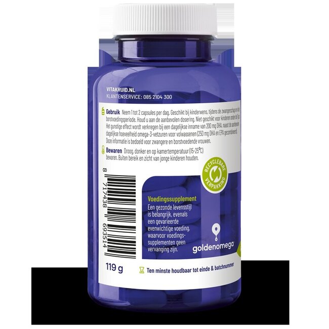 Vitakruid Huile de Poisson 1800 TG Mama Triglycérides avec D3 90 Capsules Molles