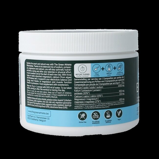 The Green Athlete Electrolytes orange lemon 320 Gram