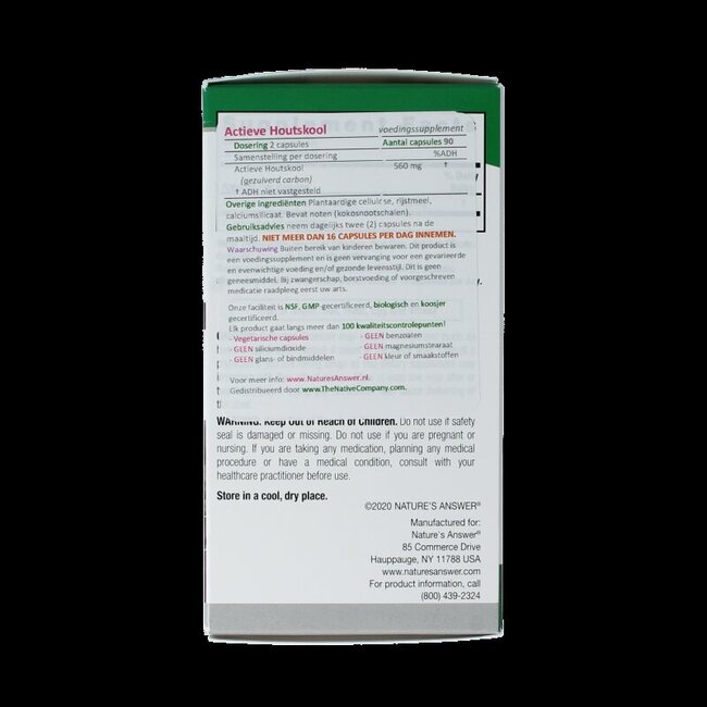 Natures Answer Charcoal activated 90 Capsules