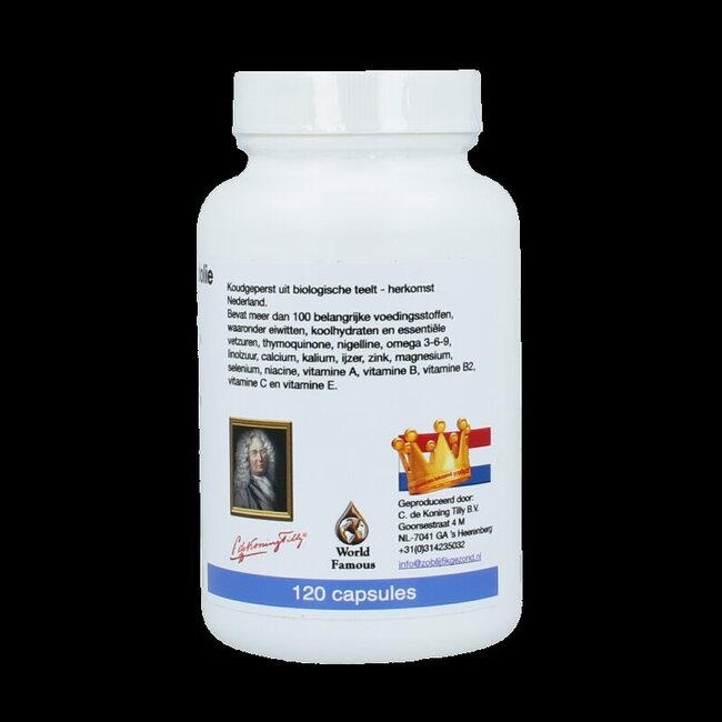 De Koning Tilly Graines de cumin noir 120 Capsules